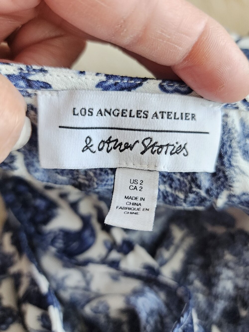 LOS ANGELES ATELIER & OTHER STORIES BLUE FLORAL MIDI DRESS SLEEVELESS SIZE 2 - Picture 5 of 16